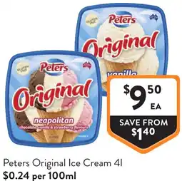 Foodworks Peters original ice cream offer