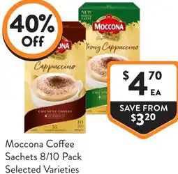 Foodworks Moccona coffee sachets offer