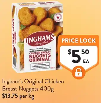Foodworks Ingham's original chicken breast nuggets offer