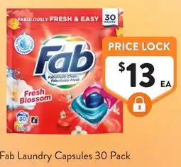 Foodworks Fab laundry capsules 30 pack offer