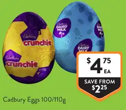 Foodworks Cadbury eggs offer