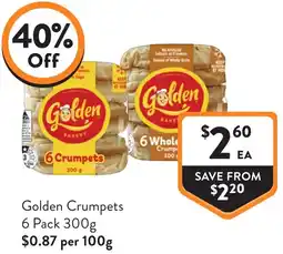 Foodworks Golden crumpets offer