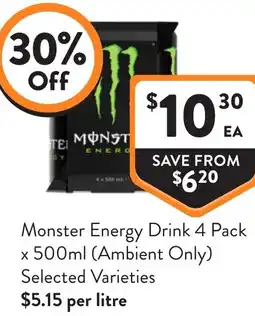 Foodworks Monster energy drink offer