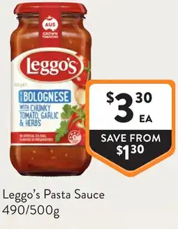 Foodworks Leggo's pasta sauce offer
