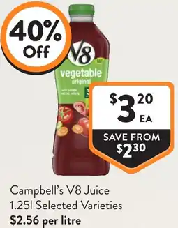 Foodworks Campbell's V8 Juice offer