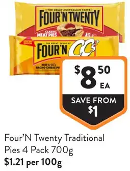 Foodworks Four'n twenty traditional pies offer
