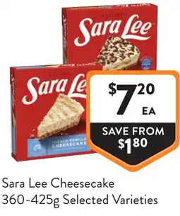 Foodworks Sara lee cheesecake offer