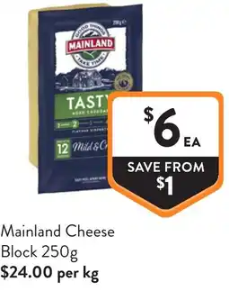 Foodworks Mainland cheese block offer