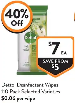 Foodworks Dettol disinfectant wipes offer