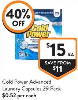 Foodworks Cold Power Advanced Laundry Capsules offer