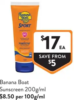 Foodworks Banana boat sunscreen offer