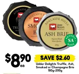 Drakes Udder delights truffle, ash, smoked or champagne brie offer