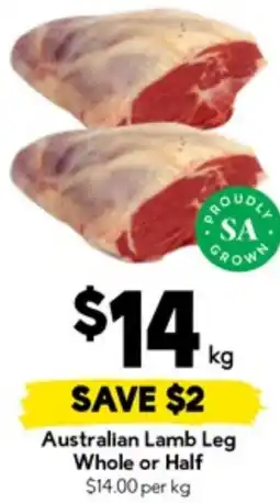 Drakes Australian lamb leg whole or half offer