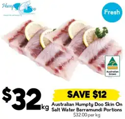 Drakes Australian humpty doo skin on salt water barramundi portions offer