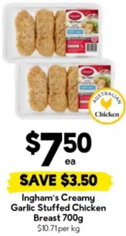 Drakes Ingham's creamy garlic stuffed chicken breast offer