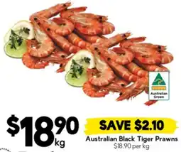 Drakes Australian black tiger prawns offer