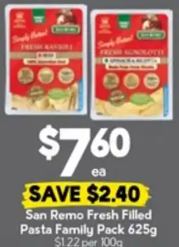 Drakes San remo fresh filled pasta family pack offer