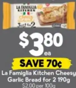 Drakes La famiglia kitchen cheesy garlic bread for 2 offer
