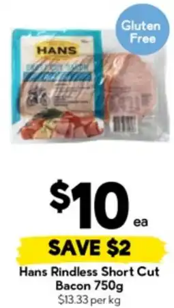 Drakes Hans Rindless Short Cut Bacon offer