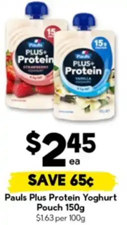 Drakes Pauls Plus Protein Yoghurt Pouch offer