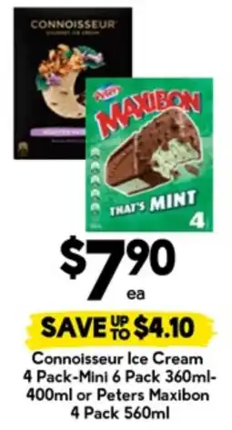 Drakes Connoisseur Ice Cream or Peters Maxibon offer