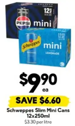 Drakes Schweppes Slim Mini Cans offer