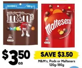 Drakes M&M's, Pods or Maltesers offer
