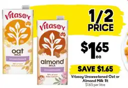 Drakes Vitasoy Unsweetened Oat or Almond Milk 11t offer