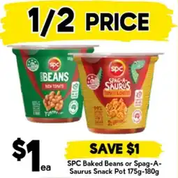 Drakes SPC Baked Beans or Spag-A- Saurus Snack Pot offer
