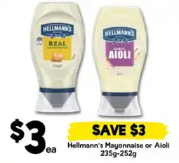 Drakes Hellmann's Mayonnaise or Aioli offer