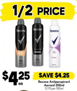 Drakes Rexona Antiperspirant Aerosol offer