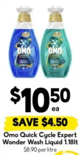Drakes Omo Quick Cycle Expert Wonder Wash Liquid offer