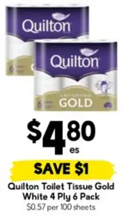 Drakes Quilton Toilet Tissue Gold White 4 Ply offer