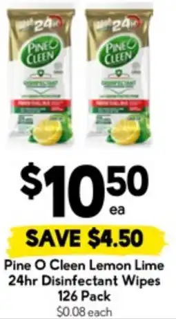 Drakes Pine O Cleen Lemon Lime 24hr Disinfectant Wipes offer