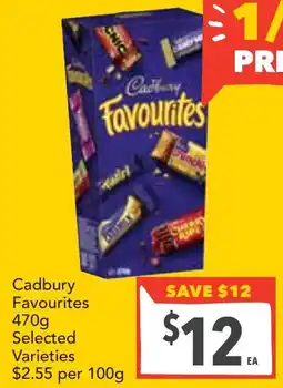 Supa Valu Cadbury Favourites Selected Varieties offer