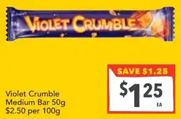 Supa Valu Violet Crumble Medium Bar offer