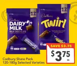 Supa Valu Cadbury Share Pack Selected Varieties offer