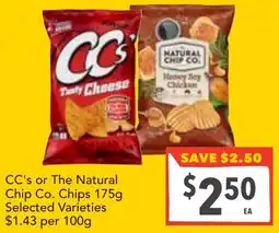 Supa Valu CC's or The Natural Chip Co. Chips Selected Varieties offer