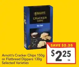 Supa Valu Arnott's Cracker Chips or Flatbread Dippers Selected Varieties offer