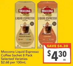 Supa Valu Moccona Liquid Espresso Coffee Sachet offer