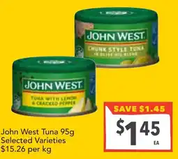 Supa Valu John West Tuna Selected Varieties offer