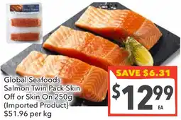 Supa Valu Global Seafoods Salmon Twin Pack Skin Off or Skin On offer