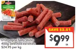 Supa Valu D'Orsogna Tasty Sticks Selected Varieties offer