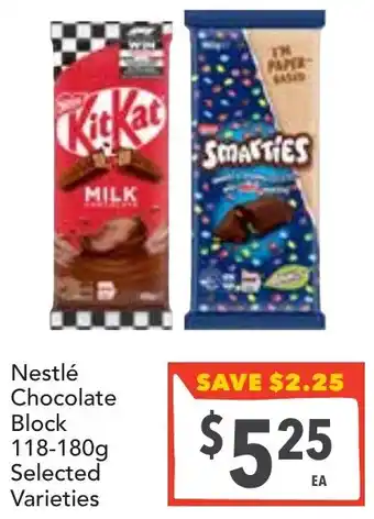 Supa Valu Nestlé Chocolate Block Selected Varieties offer