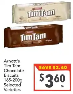Supa Valu Arnott's Tim Tam Chocolate Biscuits Selected Varieties offer