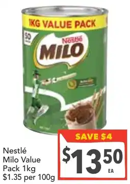 Supa Valu Nestlé Milo Value Pack offer