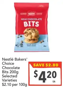 Supa Valu Nestlé Bakers' Choice Chocolate Bits Selected Varieties offer
