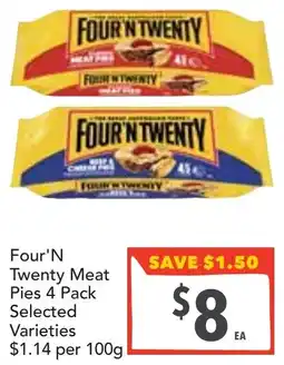 Supa Valu Four'N Twenty Meat Pies Selected Varieties offer