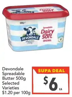 Supa Valu Devondale Spreadable Butter Selected Varieties offer