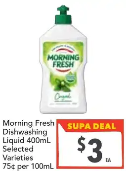 Supa Valu Morning Fresh Dishwashing Liquid Selected Varieties offer